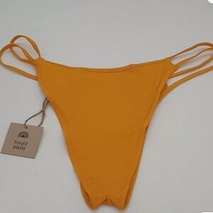 🆕 Stone Fox Swim Toast Signature Bikini Bottom in Marigold - XL NWT